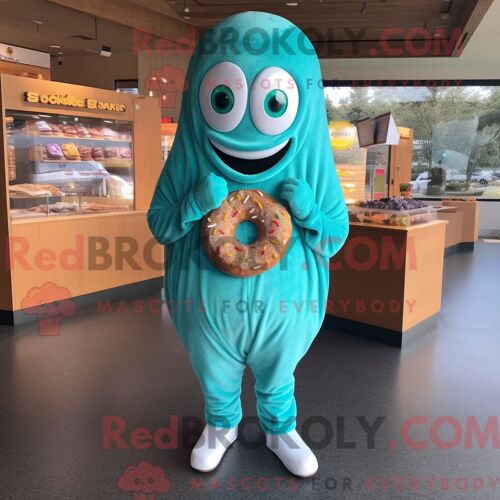 Costume De Mascotte Redbrokoly De Tacos Vert Forêt Habillé Avec Une Robe Longue Et Des Sacs À Dos