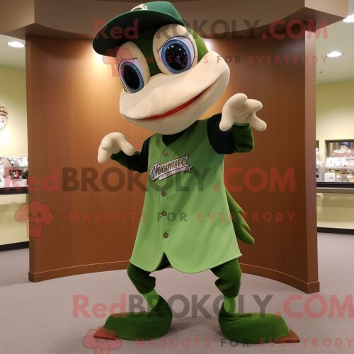 Costume De Mascotte Redbrokoly D Ours Vert Personnage Habillé D Un Costume Et De Lacets De Chaussures