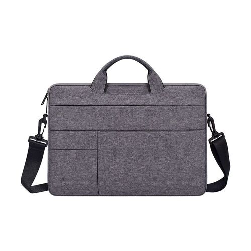 Sac universel pour ordinateur portable, sacoche pour ordinateur portable Macbook, sac à main, sac à bandoulière, mallette de voyage - For 14.1 pouce - Gris foncé avec sangle