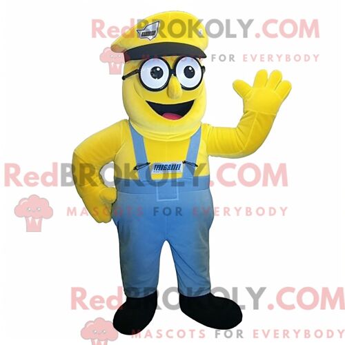 Costume De Mascotte Redbrokoly De Soldat De L Armée De L Air Jaune Personnage Habillé D Un Short En Jean Et De Bonnets