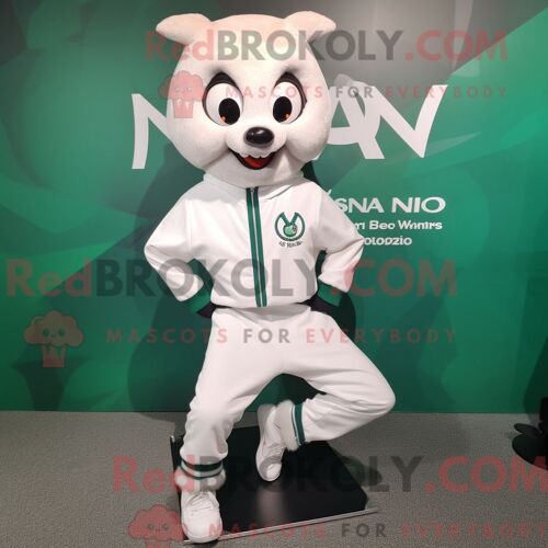 Costume De Mascotte Redbrokoly De Chaussures De Danse Irlandaises Habillé Avec Un Sweat À Capuche Et Des Boutons De Manchette