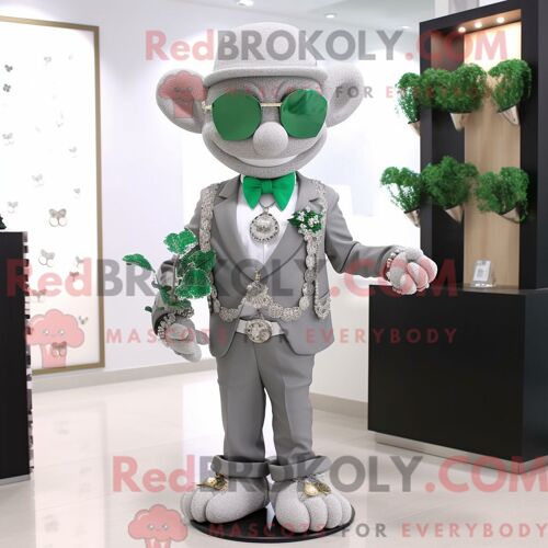 Costume De Mascotte Redbrokoly De Chaussures De Danse Irlandaises Vert Forêt Habillé D Un Pantalon Chino Et De Montres Intelligentes