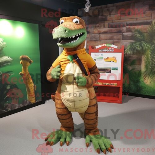Costume De Mascotte Redbrokoly De Pastèque Bleu Sarcelle Habillé D Un Jean Et De Montres Numériques