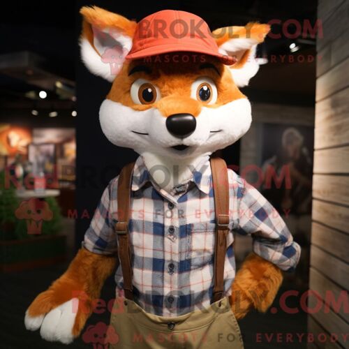 Costume De Mascotte Redbrokoly De Raton Laveur Crème Habillé D Un Sweat À Capuche Et D Écharpes
