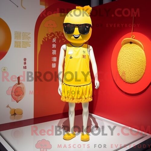 Costume De Mascotte Redbrokoly D Étoile De Mer Noire Personnage Habillé D Un Polo Et De Sacs Messager