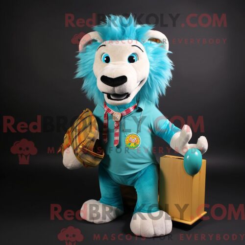 Costume Mascotte Redbrokoly De Nachos Bleus Personnage Habillé Avec Un Short De Course Et Des Gants