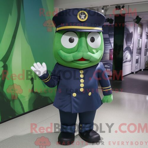 Costume De Mascotte Redbrokoly De Soldat De La Marine Verte Personnage Habillé Avec Une Jupe Et Des Anneaux