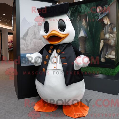 Mascotte Redbrokoly De Mandarin Blanc Costume De Personnage Habillé D Un Smoking Et De Bandeaux