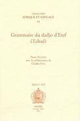Grammaire Du Dadjo D'eref (Tchad)