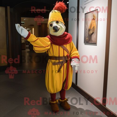 Costume Mascotte Redbrokoly De La Garde Suisse Olive Personnage Habillé D Une Veste Et De Mitaines