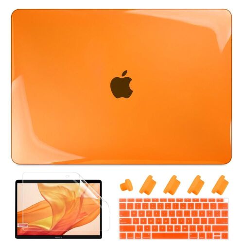 Ensemble de coques en cristal mat pour Macbook gratuit - For Pour MacBook Air 12 - orange cristal