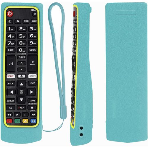 Étui de Protection en Silicone pour LG Smart TV Télécommande, AKB75675301 AKB75675304 AKB74915305, Housse Coque pour pour LG Télécommande, Antidérapage, Antisismique, Lavable (Bleu Lumineux+Jaune)