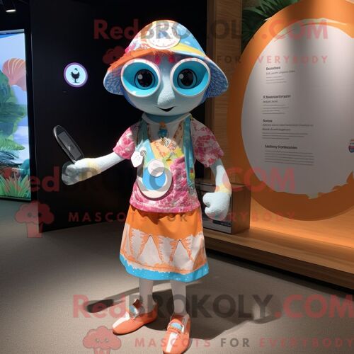 Personnage De Costume De Mascotte Redbrokoly Plate Spinner Habillé D Un Maillot De Bain Et De Sacs Messager