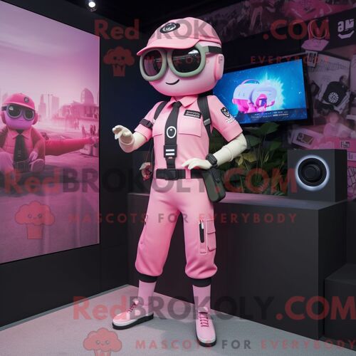 Costume De Mascotte Redbrokoly De Poisson Rouge Marron Habillé Avec Une Barboteuse Et Des Coussinets De Pieds