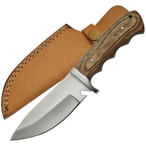 Poignard Chasseur De Pakkawood Manche En Pakkawood Avec Etui En Cuir