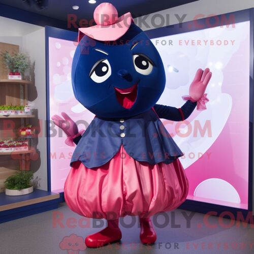 Costume Mascotte Redbrokoly De Morse Rose Habillé D Une Robe De Mariée Et De Montres Connectées