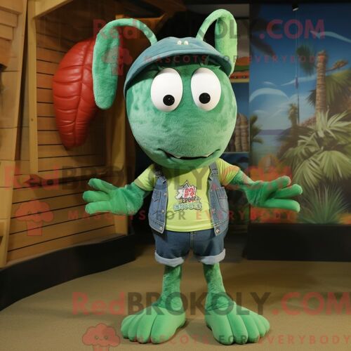 Costume De Mascotte Redbrokoly De Frankenstein Bleu Sarcelle Habillé D Une Robe Fourreau Et De Coussinets De Pieds