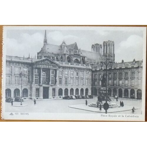 Carte Postale Ancienne - 123 - Reims - Place Royale Et La Cathédrale