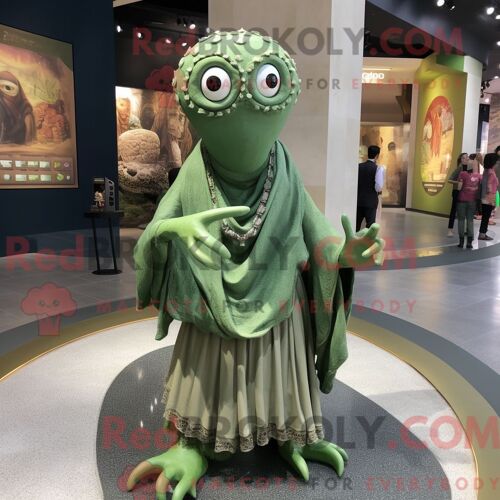 Costume De Mascotte Redbrokoly D Olive Kraken Habillé D Une Jupe Portefeuille Et De Montres-Bracelets