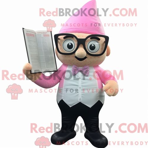 Costume De Mascotte Redbrokoly Purple Say Wolf Habillé Avec Une Chemise Oxford Et Des Sacs Messenger