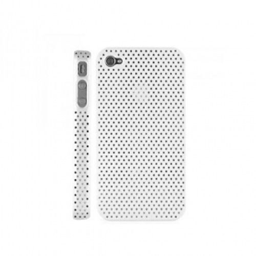 Coque rigide perforee blanche iPhone 4