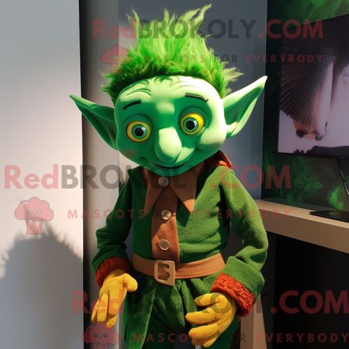 Costume De Mascotte Redbrokoly De Bobcat Bleu Marine Habillé D Une Jupe Longue Et De Gants