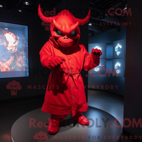 Costume De Mascotte Redbrokoly D Enchiladas Bleues Habillé D Une Chemise En Flanelle Et De Noeuds Papillons