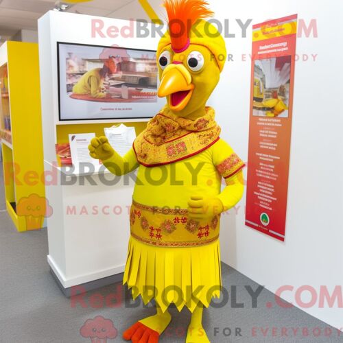Personnage Mascotte Redbrokoly De Navy Ice Habillé Avec Une Parka Et Des Porte-Documents