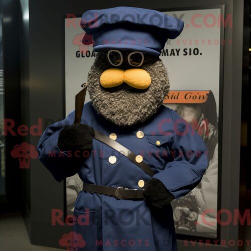 Costume De Mascotte Redbrokoly De Soldat De La Guerre Civile De La Marine Habillé D Un Imperméable Et De Bonnets