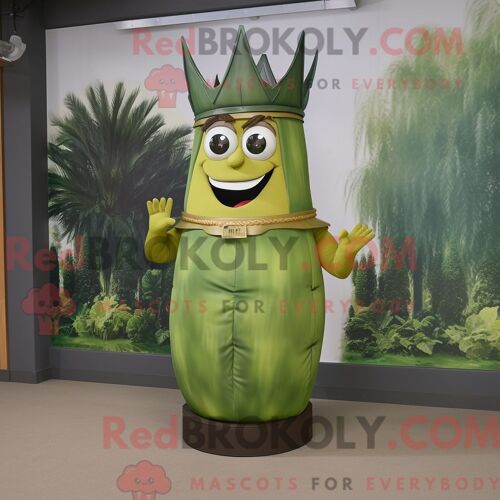 Personnage De Costume De Mascotte Redbrokoly D Olive King Habillé Avec Un Débardeur Et Des Ceintures De Smoking