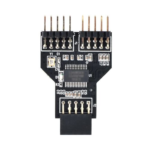KAL-Câble de carte mère USB 2.0 9 broches USB 2.0 en-tête 1 vers 2 femelles 10 broches d'extension adaptateur hub connecteur adaptateur multilier