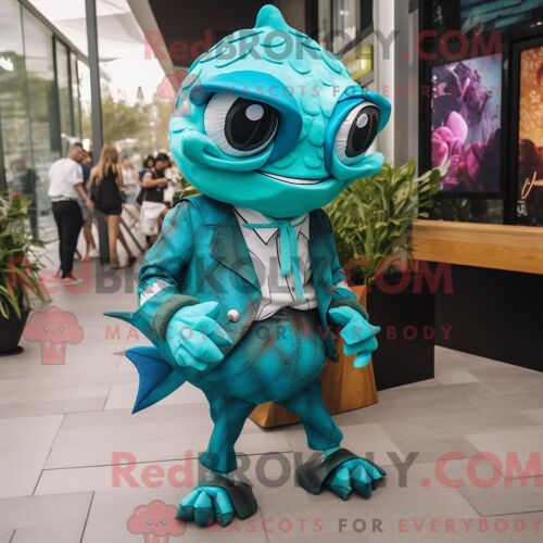 Costume Mascotte Redbrokoly De Gull Olive Habillé D Une Veste Et De Pochettes De Costume