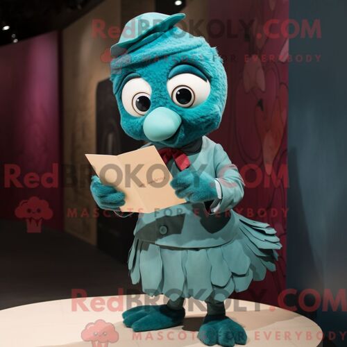 Personnage De Costume De Mascotte Redbrokoly De Céleri Doré Habillé Avec Une Jupe Portefeuille Et Des Cravates