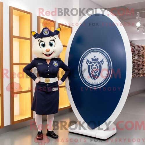 Costume De Mascotte Redbrokoly De Bouclier Celtique De La Marine Personnage Habillé D Un Pantalon De Yoga Et D Épingles À Cravate