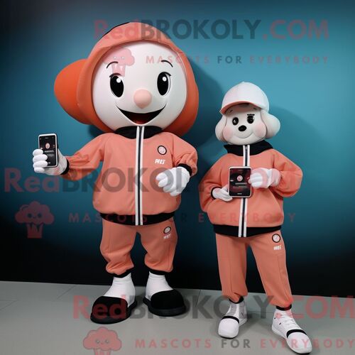 Costume Mascotte Redbrokoly De Spaghetti Orange Habillé D Une Veste Et De Ceintures