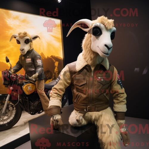 Personnage Mascotte Redbrokoly De Monocycliste Rouge Habillé D Une Parka Et De Lunettes