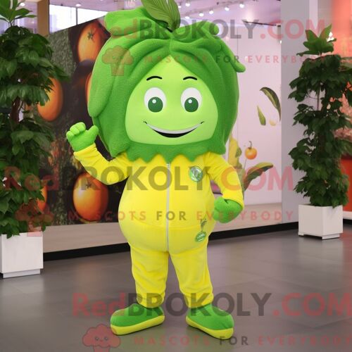 Personnage De Costume De Mascotte Redbrokoly De Croix Celtique Cyan Habillé Avec Une Jupe Portefeuille Et Des Lunettes