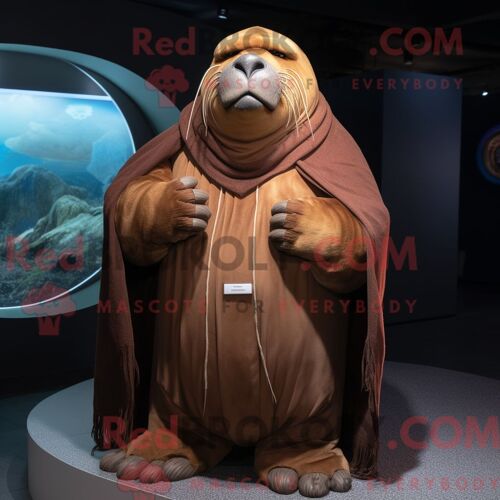 Personnage Mascotte Redbrokoly De Zombie Gris Habillé D Un Short Et De Sacs Fourre-Tout