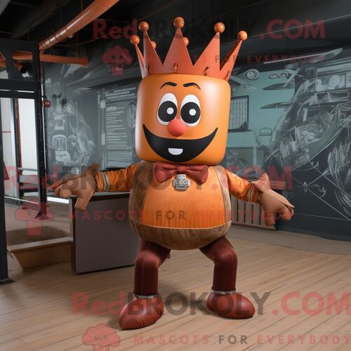 Personnage De Costume De Mascotte Redbrokoly De Rust King Habillé Avec Des Leggings Et Des Noeuds Papillons
