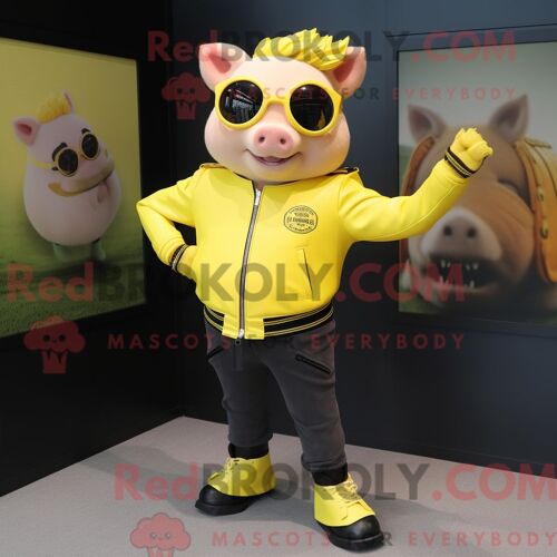 Costume De Mascotte Redbrokoly De Méduse Jaune Citron Personnage Habillé D Une Robe De Soirée Et D Épingles À Chapeau
