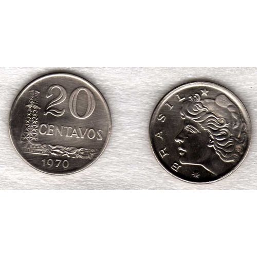 Piece De 20 Centavos - Brésil 1970