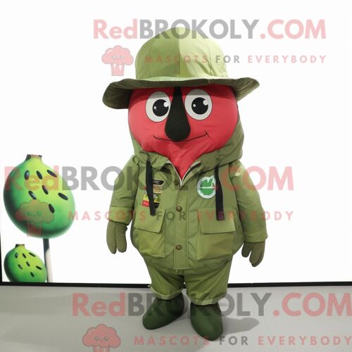 Mascotte Redbrokoly De Sac De Golf Rose Personnage Habillé Avec Une Chemise En Popeline Et Des Pochettes
