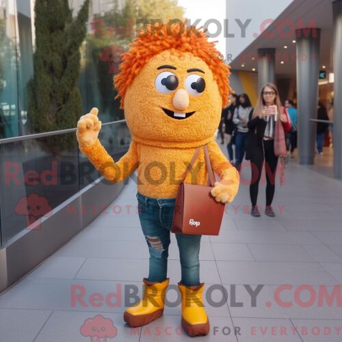 Costume De Mascotte Redbrokoly De Tomate Bleu Sarcelle Habillé D Une Chemise En Jean Et De Mitaines