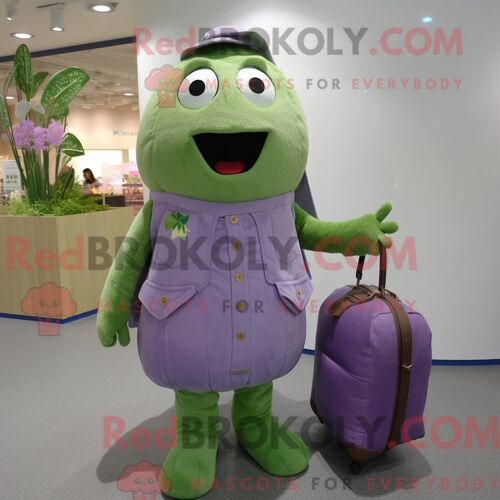Costume De Mascotte Redbrokoly D Alpaga Bleu Ciel Habillé D Une Jupe Circulaire Et De Pochettes