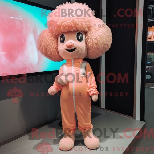 Costume De Mascotte Redbrokoly De Mouton Pêche Personnage Habillé D Une Combinaison Et De Pinces À Cheveux