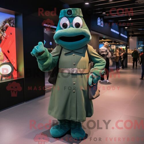 Costume De Mascotte Redbrokoly De Magicien De Pêche Personnage Habillé D Une Chemise En Chambray Et D Épingles À Cheveux