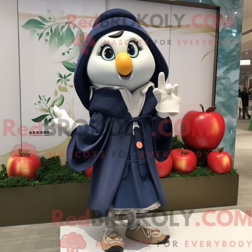Costume De Mascotte Redbrokoly De Pomme Marine Personnage Habillé Avec Un Pantalon Et Des Châles