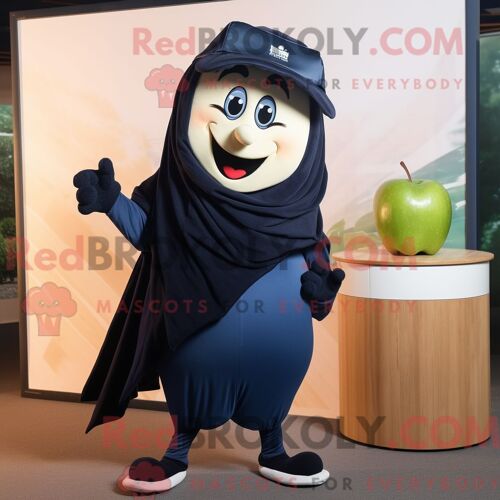 Costume De Mascotte Redbrokoly De Pomme Marine Personnage Habillé Avec Un Pantalon Et Des Châles