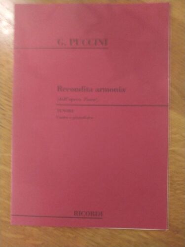 Recondita Armonia Dall Opera Tosca Tenore Canto E Pianoforte Puccini