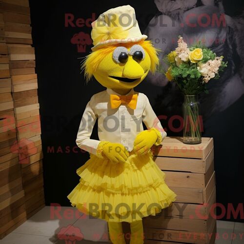Costume De Mascotte Redbrokoly De Singe Capucin Bleu Habillé D Une Chemise Habillée Et De Coussinets De Pieds